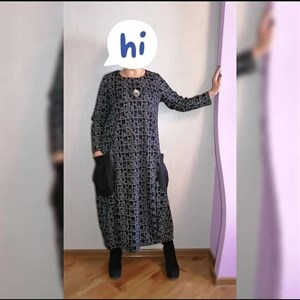 Модель 7100 1 Платье в стиле бохо карман из плащевой