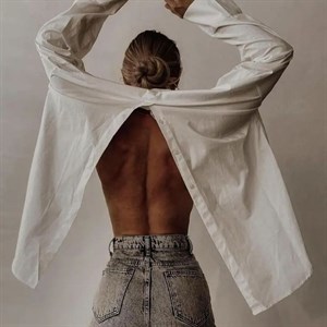 Рубашка с рабочими пуговицами сзади Размеры 42 48