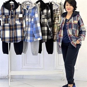 костюм Клетка ткань фланель брюки трехнитка размер