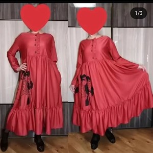 Модель 7046 Свободное платье из лёгкой ткани стрейч