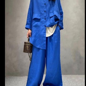  Костюм  Ткань Лен  Размер единый 42 50  Цвета в