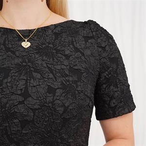 Нарядное платье ниже колена из жаккарда с цветочным