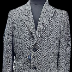   ёлочка кашемир шерсть   приталенное сюртучная длина