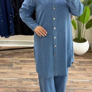 Женский комплект-двойка из джинсы из Турции, размеры 48–58