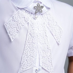  Блузка для девочки подростковая школьная с кружевным