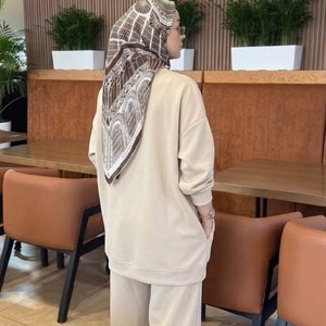 Женский оверсайз-костюм на осень из ткани 2х нитка, Турция
