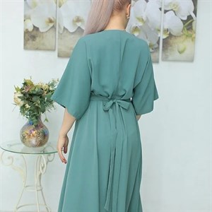 Длинное нарядное пла тье Джуди из матер иала Дубайский