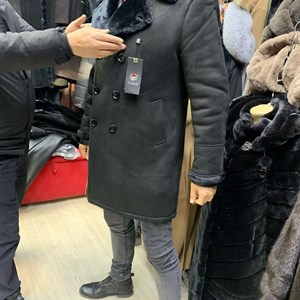 Длинный двубортный дубленка все размеры в наличии