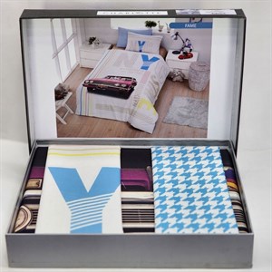 Однотонное постельное белье с акцентными наволочками