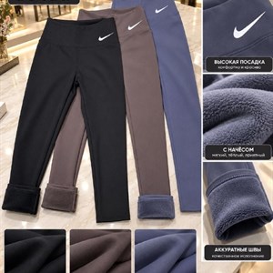 Женские лосины с начесом M–XL — теплые эластичные легинсы для спорта и повседневной носки