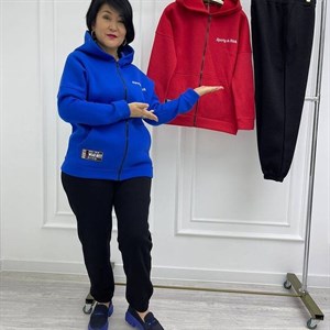 Костюм СПОРТ РИЧ ткань начес цвет красный электрик