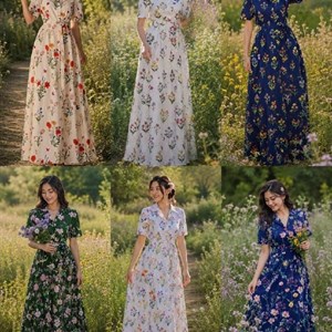 Женское платье макси в стиле кэжуал — хлопок/лен, ремень в комплекте, размер М (42–50), пуговицы