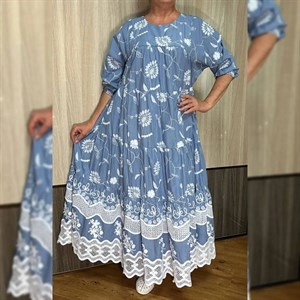 Модель 555 Оригинальное платье ярусы Красивая х б