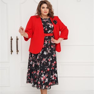 Шикарная двойка с ремнём цветочек Ткань Пиджак Барби