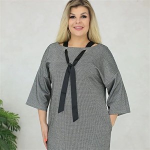 Деловое комбинированное платье Дорис из трикотажа