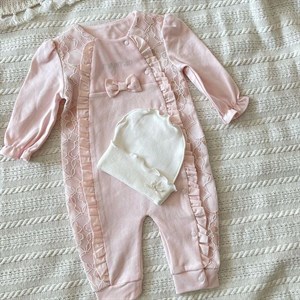 Нежный слип с гипюровыми вставками На 3 6 9 мес 1650