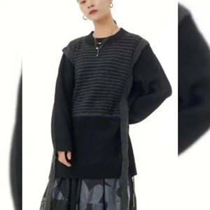 Модель Свитер из шерстяной пряжи Имитация жилета Свободная