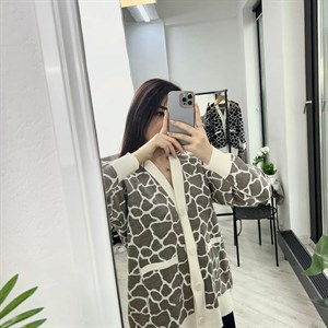 NEW COLLECTION   Кардиган принт жираф вязанные и теплые