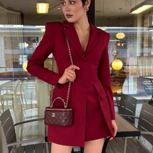 Приталенный пиджак-платье LUXURY с завязкой сзади — 5 цветов, размеры S/M