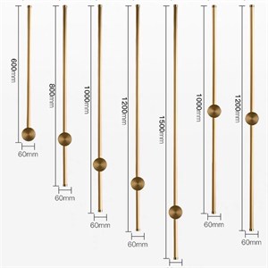 В наличии 60 80 100 120 150см черный и латунь бра