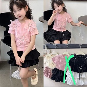 Летние костюмы двойка с юбкой оптом - Сезим Кидс