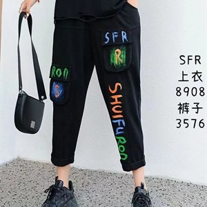 Модель 3576 Трикотажные штаны с яркой шелкографией