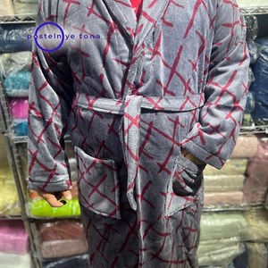 Мужская серия халатов из велюра с махровой изнанкой