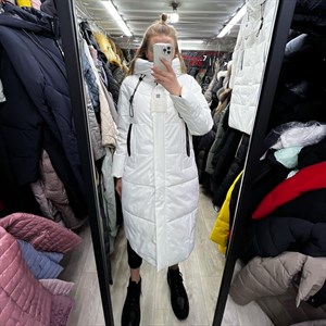 Белоснежное зимнее пальто TOWMY Размеры S M L XL 2XL