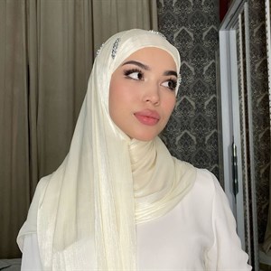 Органза шарф с пришитым боне Ручная вышивка Цена