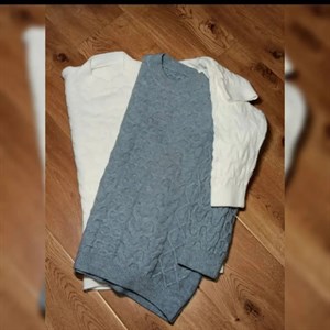 Модель 7806 Удлиненная Кофта из шерстяной пряжи с