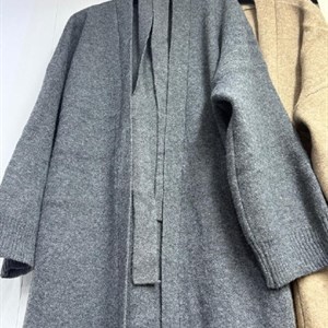 Стильный женский кардиган макси оверсайз с поясом оптом