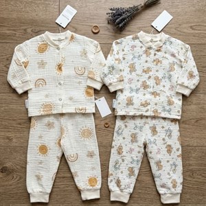 Муслиновые костюмчики для новорождённых и малышей оптом: хлопок, размеры 62–86