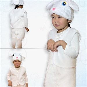 Белый зайчик 28 34 размер 500сом