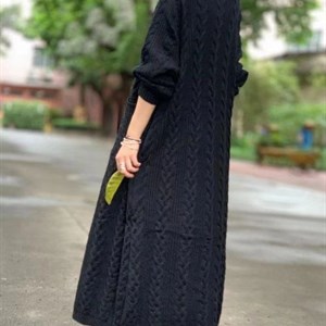 Модель 8606 Кардиган из шерстяной нити Вертикальный