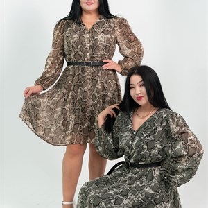 Нежное шифоновое платье больших размеров | Altısha Collection