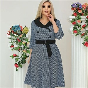 Деловое комбинированное платье Дина из ткани Барби