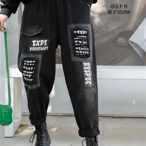 Модель 3529 Штаны стиль Спорт шик Вареные Пояс на