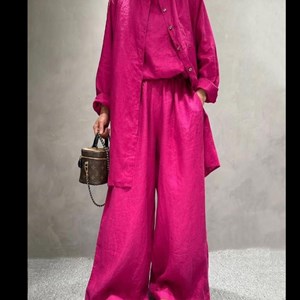  Костюм  Ткань Лен  Размер единый 42 50  Цвета в