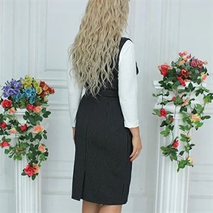 Деловой сарафан Оливия из трикртажа с принтом полоска