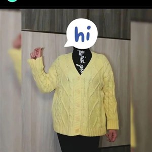 Модель 7634 Джемпер Толстая пряжа крупная вязка ромбы