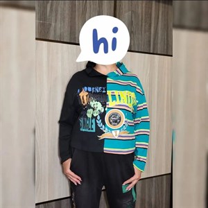 Модель SC6101 Комбинированный свитшот с капюшоном