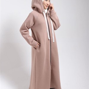 Длинные толстовки с капюшоном и замком Ткань турецкая