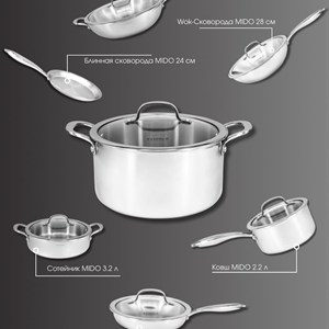 Granhel MIDO Series - нержавеющая посуда для здорового питания