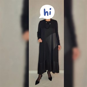 Модель 570 Оригинальное комбинированное платье трикотаж