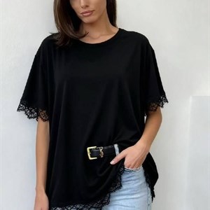 Женские оверсайз лонгсливы с ажурными рукавами и по низу — производство Гуанчжоу
