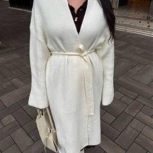 Утеплённый женский кардиган с поясом оптом из Гуанчжоу