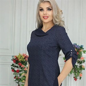 Офисное комбинированное платье Ребекка из ткани Барби