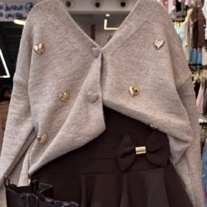 Детский кардиган коричневый и розовый, размеры 110–150, 950 сом