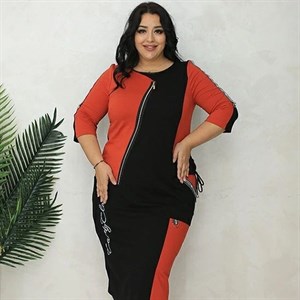 Комбинированное платье Ванда из трикотажа двухнитка