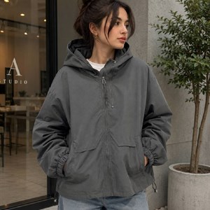 Осенняя куртка oversize с капюшоном и кулиской — легкая и удобная, Гуанчжоу
